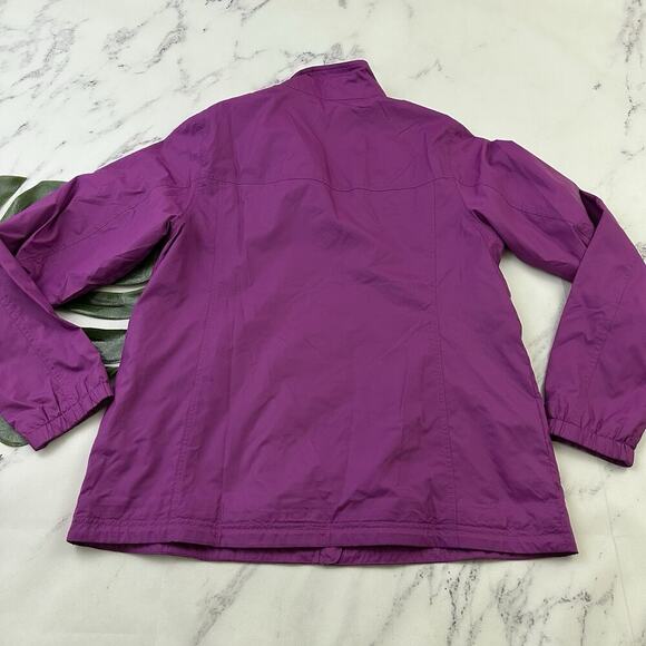 LL Bean Womens Windbreaker Jacket Size M Reg Purple Full Zip Up Lightweight - Picture 7 of 11